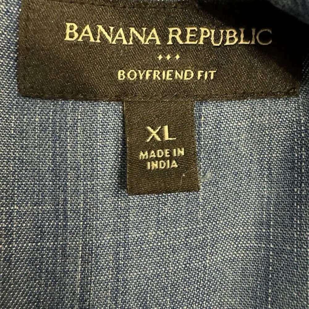 COPY - Banana Republic Shirt XL Womens Boyfriend Fit Casual Beachy Coastal Lage… - Picture 5 of 6
